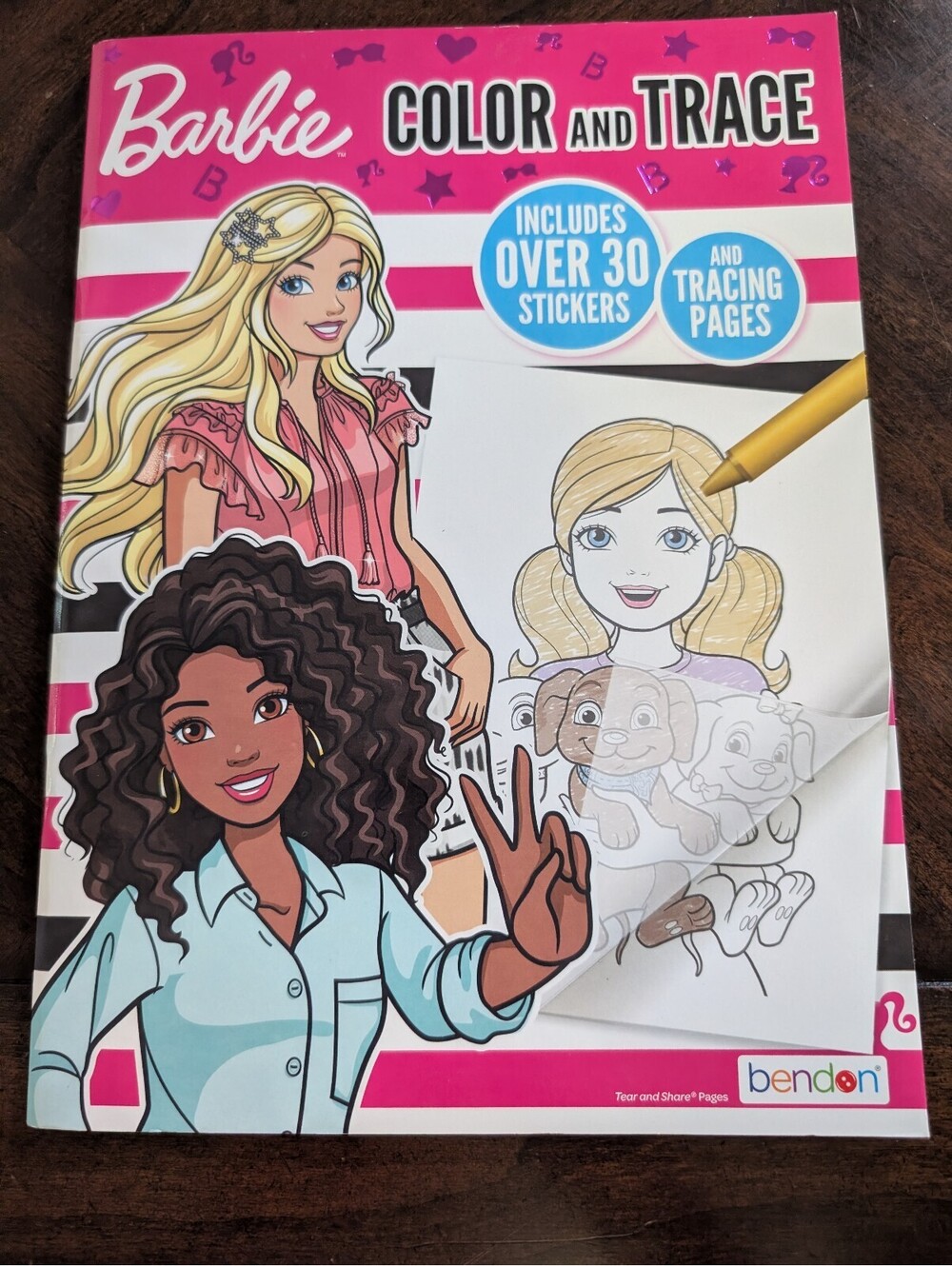 🦩 Barbie Color And Trace Coloring Book w/ Stickers New - Picture 1 of 4